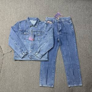 Bordado de los pantalones vaqueros de lavado de impresión Homme Denim Jacket Set Blue Jeans Conjuntos para los hombres - Product Image 4