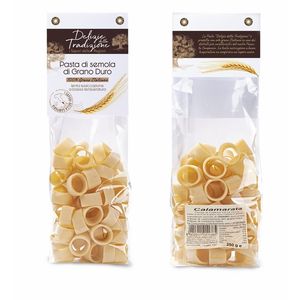 Delicias Tradicionales, Pasta Calamarata de Trigo Duro Sin Refinar, 250g x 10 Unidades, Producto Italiano Premium, Bolsa de Pasta Seca - Product Image 1