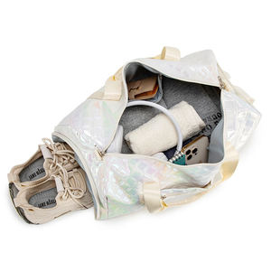 กระเป๋าสำหรับผู้หญิงกระเป๋ากีฬาเดินทางผ้าอ๊อกซ์ฟอร์ดโพลีเอสเตอร์กันน้ำความจุขนาดใหญ่พับได้กระเป๋า duffle กับรองเท้าผ้าใบ - Product Image 5