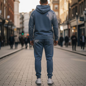 Conjuntos de ropa de calle térmica personalizada con capucha y pantalones de chándal Sun Faded Washed 100% chándales de algodón para hombres de invierno - Product Image 2