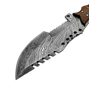 Cuchillo de Supervivencia de Acero de Damasco de Calidad, Hecho a Mano, para Campismo, Bushcraft y Caza - Product Image 4