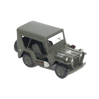 Modèle de voiture Jeep Willys Quad Overland 1940 en acrylique fait main, rectangle 29,2Lx12,7Wx16,5H cm, peint OMH AJ103, pour maison, bureau, camping-car