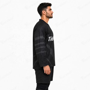 เสื้อฮอกกี้น้ำแข็งแบบยูนิเซ็กซ์ พรีเมียม สำหรับวันแข่งขัน น้ำหนักเบา ระบายอากาศได้ดี แห้งเร็ว ผลิตจากโพลีเอสเตอร์แบบซับลิเมชั่น แขนยาว คอวี - Product Image 3
