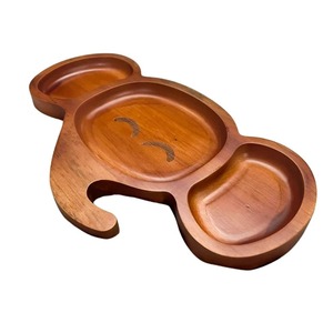 Durable <b>Bamboo</b> Elephant <b>Suction</b> <b>Plate</b> Handmade Eco-Friendly Baby Dinner Mealtime Training <b>Plate</b> for Toddlers Wood Material - Product Image 2