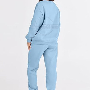 Trajes de sudor transpirables personalizables de alta calidad para mujer Conjunto de invierno de patrón sólido Venta totalmente en línea - Product Image 5