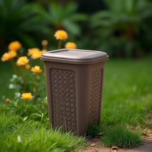 ARIANNA Durable 10Lt Brown Plastic Waste <b>Bin</b> PP Material for Outdoor Office Street or Hospital Usage 8105452909 - Product Image 3