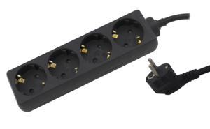 Base multi-presa nera serie Standard con 4 prese, 1,5 metri (GSC 0000026) - Product Image 1