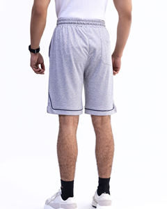 Pantalones Cortos Deportivos de Buena Calidad, con Logotipo Personalizado, para Entrenamiento, Lisos, Teñidos, Personalizados para Hombre, Color Gris con Ribete Negro y Bolsillo Trasero - Product Image 5