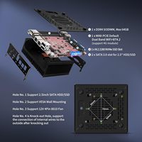 Mini PC CWWK sin ventilador J6412 de 4 núcleos, PC industrial con 2 x 2.5GbE LAN, 2 x RS232 COM, ranura SIM, 3 pantallas, miniordenador para oficina en casa