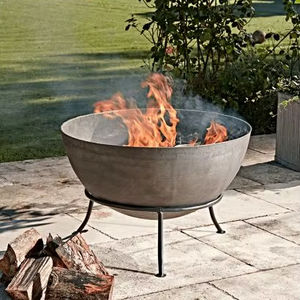 Foyers en céramique avec finition en fer |   Foyers décoratifs d'extérieur faits à la main pour jardin et terrasse - Product Image 1