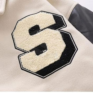 Chaqueta de invierno de manga larga de último diseño de alta calidad para hombre, chaqueta deportiva con bordado de chenilla y letras - Product Image 5
