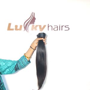 Extensions de Cheveux Humains Indiens Remy 100% Naturels, Non Traités, Lisses, Aspect Naturel, Vente en Gros Directe d'Usine - Product Image 4