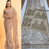 Nouvelle arrivée de vêtements de mariage, sari de qualité supérieure en filet avec broderie de paillettes, fournisseur de sari d'Inde, sari love