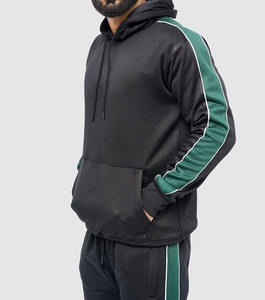 Ensemble de survêtement et pantalon de jogging surdimensionné en coton 100% avec broderie de patchs délavés, logo personnalisé, style automne - Product Image 5