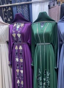 2026 Wholesale Luxury Hand Beaded Vintage Women Abaya Designer Modest Dress Premium Nida Fabric Anti-Pilling Ankle Length V Neck - Product Image 4