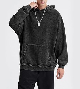 Sweat-shirt à capuche vintage unisexe en coton doux pour hommes, streetwear à coupe ample - Product Image 2