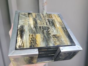 Best Quality Buffalo Horn <b>Coaster</b> Leather Holder for Customized Natural Horn <b>Coasters</b> Handmade Shape 4X4 Inches Multi-functional - Product Image 5
