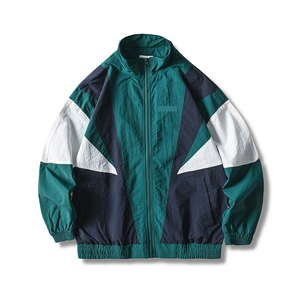 Logo personnalisé pour hommes, multi couleurs, veste coupe-vent à fermeture éclair, vente en gros de veste universitaire de moto pour hommes - Product Image 1