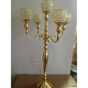 Candelabros de diseñador de mesa de lujo Color dorado hecho de latón Centro de mesa de boda Portavelas y soporte Uso DE LA IGLESIA - Product Image 4