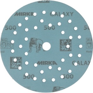 Disque de ponçage adhésif GALAXY Grip Multifit 125 mm, grain 500, polyvalent pour bois/métal/peinture/plastique avec 72 trous en céramique/corindon - Product Image 1