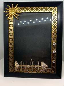 Cadre photo rectangulaire décoratif en laiton avec verre épais et métal doré élégant, parfait pour les présentoirs de table de mariage - Product Image 3