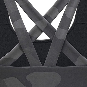 Custom Logo Women Camouflage Printed Sports Bra <b>Cross</b> Back High Impact Padded Yoga Fitness Crop <b>Top</b> - Product Image 3
