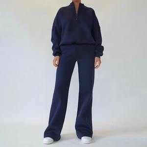 Otoño Invierno personalizable de alta calidad con cremallera completa liso transpirable mujeres Jogger conjuntos chándal mujer gimnasio chándal para niñas - Product Image 3