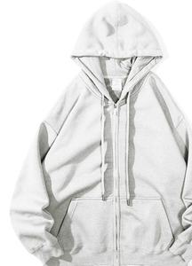 Sweats à capuche zippés pour hommes, automne-hiver, logo personnalisé, coton épais et chaud, échantillon gratuit, vente en gros d'usine, design doublé, crocheté, uni - Product Image 5