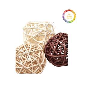 Bolas de ratán ecológicas de Vietnam Vintage Look para decoración del hogar, proyectos artesanales y juguetes para mascotas, opción PERSONALIZADA - Product Image 3