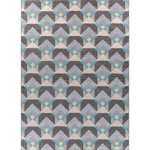 พรมลายตารางหมากรุกสีเทาและสีดำ ทอแบบเรียบ ทำจากขนสัตว์และใยวิสโคส ลายเรขาคณิต สำหรับใช้ในบ้าน-Adwv-13076 - Product Image 1