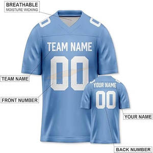 Venta al por mayor de camisetas de fútbol americano de la ciudad de Atlanta, ropa de equipo para hombre hecha a medida, malla transpirable, sublimación, secado rápido - Product Image 3