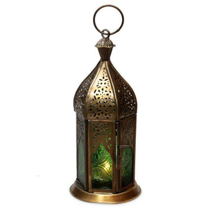 โคมไฟโลหะสไตล์โมร็อกโกโคมไฟแขวนแก้วและเหล็กสีทองสำหรับตกแต่งบ้านและงานเทศกาลงานอีเวนต์ - Product Image 4