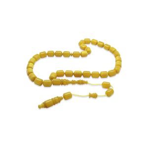Capsule sistematiche taglio giallo e bianco strizzato perline di preghiera ambra, ogni perlina con sapiente fattura - Product Image 2
