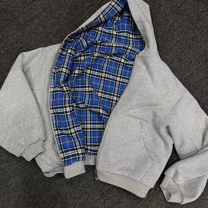 Sweat à capuche zippé ample et chaud pour homme, en molleton uni et brodé, nouvelle collection hiver 2025 - Product Image 1