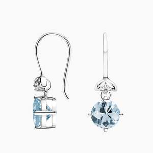 เครื่องประดับทองขาว18K แนววินเทจของผู้หญิงเครื่องประดับเพชรเม็ดกลมสีธรรมชาติต่างหูแบบห้อยประดับอัญมณีชุดสำหรับใส่ไปงานปาร์ตี้น่ารักๆ - Product Image 2