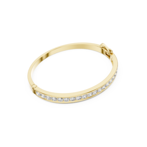 กำไลข้อมือโมอิสซาไนต์ทรงกลม Pacho Classic Channel Set เงินแท้ 925 เครื่องประดับงานแต่งงาน GLBR-0005 - Product Image 2