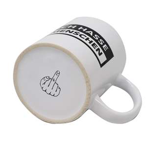 Mug blanc pur à motif original 'I Hate People', capacités 200 ml et 600 ml, compatible micro-ondes et paillettes, idéal pour les cafés et les cadeaux promotionnels - Product Image 3