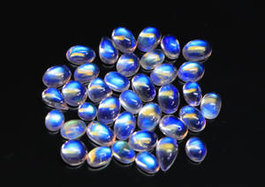 Forma de mezcla de piedras preciosas de piedra lunar arcoíris genuina para hacer joyas, cabujón de piedra lunar arcoíris blanco llamativo azul y tamaño personalizado - Product Image 4