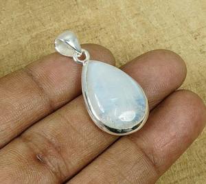 Pierre de lune pierres précieuses pendentif bijoux pour femmes argent Boho Style bijoux 925 argent Sterling tendance pendentif fait main cadeau - Product Image 2