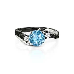 Anillo de Promesa Jeulia Parallel Meet Bypass con Topacio Corte Fuegos Artificiales - Product Image 1