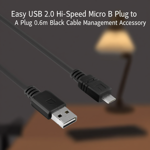 อุปกรณ์เสริมสำหรับจัดการสายเคเบิลแบบง่ายดาย USB 2.0 Hi-Speed Micro B Plug to a Plug ความยาว 0.6 ม. สีดำ - Product Image 3