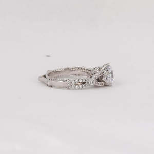 1.0 CT Round Cut Lab Grown Diamond 18KT Solid White Gold Cluster Setting Engagement <b>Ring</b> With Round Cut Side Diamond <b>Ring</b> - Product Image 4
