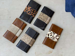 New Style Brown Leather Clutch Cow Hide Fur Leather Purse Leather Women Wallets Clutch - Product Image 3