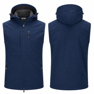 Gilet Softshell d'hiver pour homme, chaud, sans manches, doublé polaire, matelassé, avec col montant, pour l'extérieur - Product Image 1