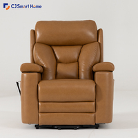 Fauteuil inclinable électrique à gravité zéro LZ015P2 en cuir véritable pour seniors, avec appuie-tête électrique, soutien lombaire, airbag et porte-gobelet rafraîchissant
