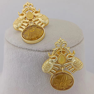 Éléphant en laiton fait à la main ensemble de boucles d'oreilles élégantes ensembles en laiton produit en vrac en laiton de haute qualité personnaliser la conception pour les femmes - Product Image 1