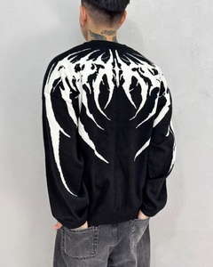 Sweat-shirt en tissu éponge imprimé croix gothique avec strass pour homme, col rond, coupe classique, hiver, écologique, séchage rapide, respirant - Product Image 5