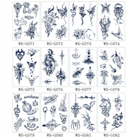Autocollants de tatouage semi-permanents longue durée, feuilles de tatouage à transfert d'eau, motifs variés, fournisseur en gros