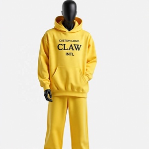 Ensemble Sweats à capuche zippés et pantalons de survêtement à jambes larges pour hommes Streetwear Survêtements sérigraphiés délavés vintage - Product Image 2
