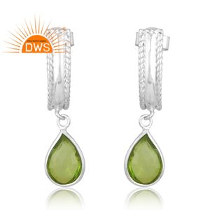 Meilleur Design Argent Sterling Naturel Doublet Péridot Quartz Pierres Précieuses Boucle D'oreille Bijoux Personnalisés Pour Les Femmes Cadeau Pour Elle - Product Image 1